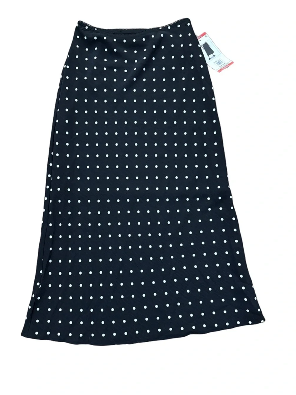 Polka Dot Midi Skirt - Black with White Dots